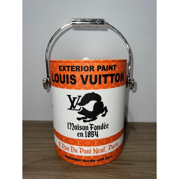 Louis Vuitton Orange LV Paint Can Monogram Top Handle Shoulder Crossbody Bag - Picture 2 of 14